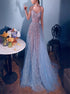 A Line Sweetheart Tulle Sequins Prom Dress LBQ3565